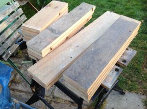 Saw bench timber